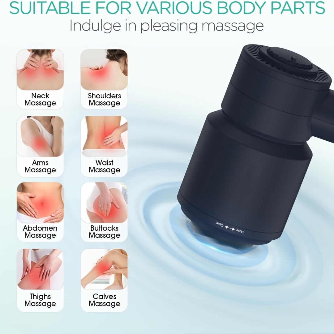NNETM Cordless Handheld Body Massager with 5 Replaceable Heads(Black)
