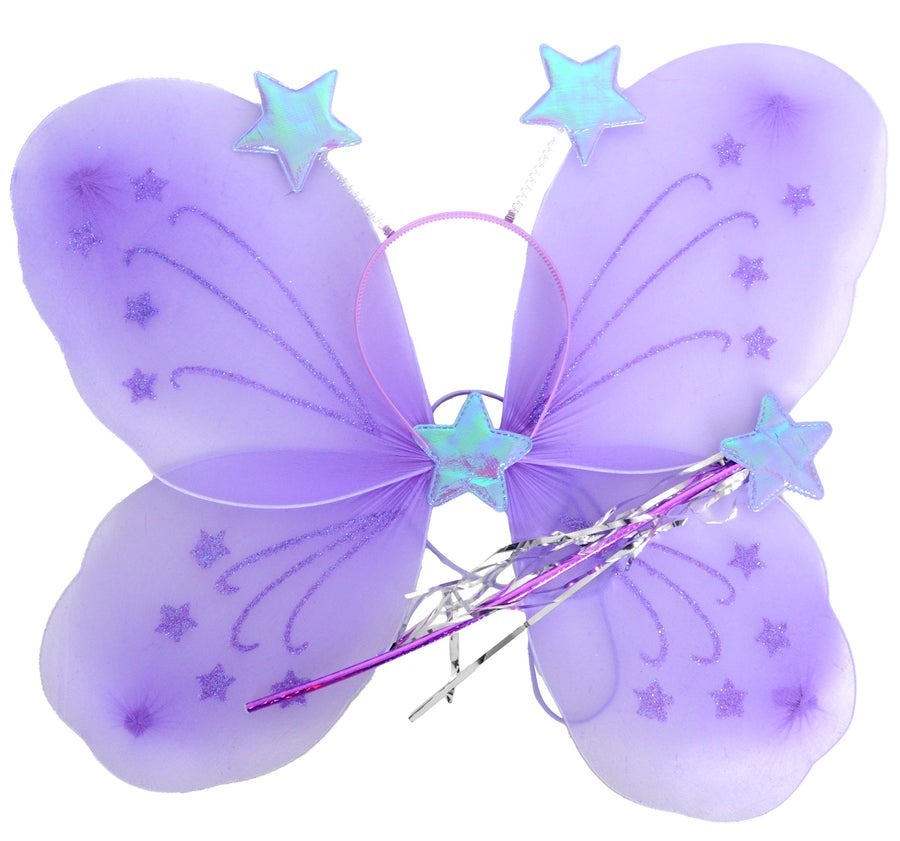 NNEDSZ Girls Kids Angel Fairy Butterfly Wing Fancy Princess Costume Party Prop - Purple