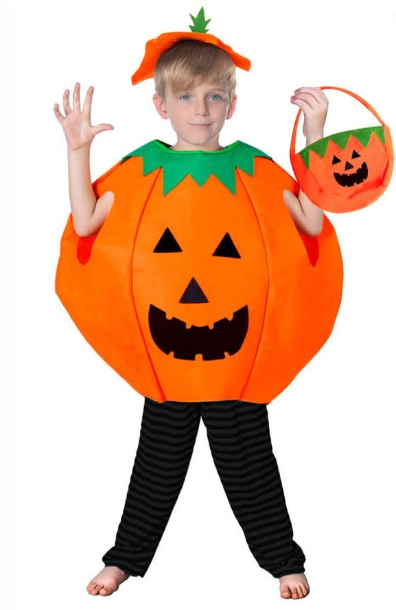 NNEDSZ KIDS PUMPKIN COSTUME Halloween Unisex Fancy Dress Up Party Orange Vegetable