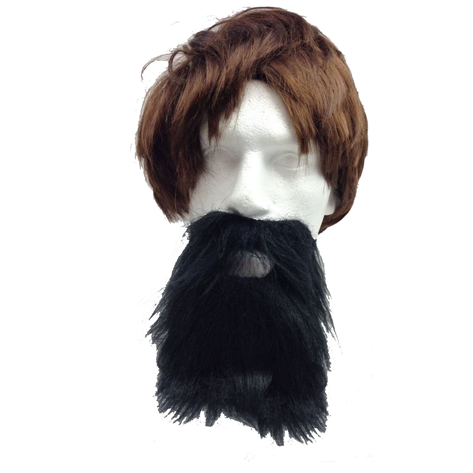 NNEDSZ PARTY BEARD Moustache Costume Fancy Dress Mustache Halloween Fake Facial Hair - Black